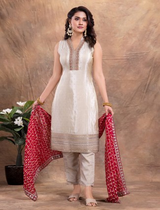 Trendy georgette beige salwar suit