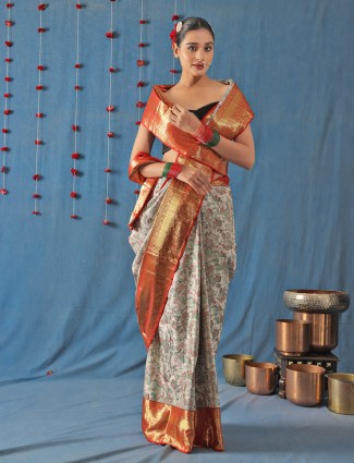 Beautiful off-White Silk Saree