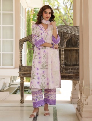 Amazing purple printed kurti set