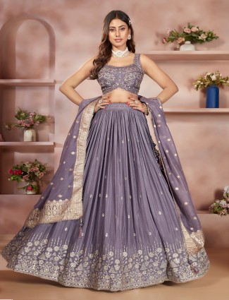 Gorgeous silk purple lehenga choli