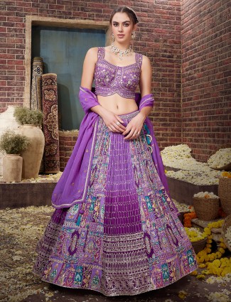 Trending purple georgette lehenga choli