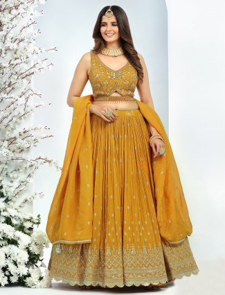 Latest mustard yellow lehenga choli