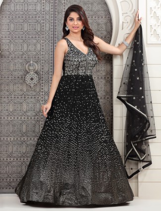 Stunning black georgette lehenga choli with dupatta