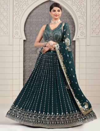 Latest rama blue lehenga choli