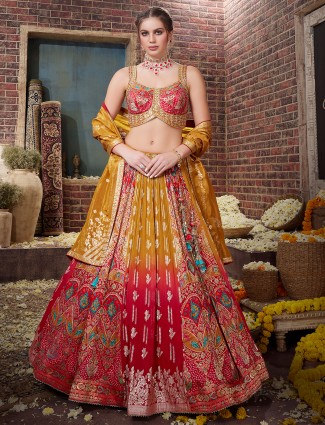 Mustard yellow wedding lehenga choli