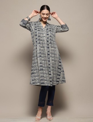 BIBA beige cotton printed kurti