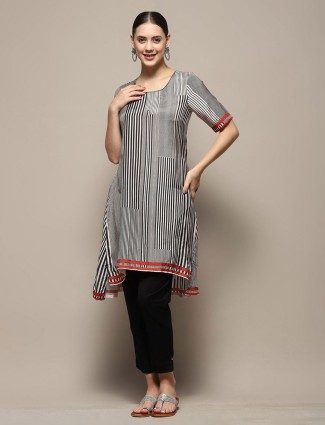 BIBA black and white stripe kurti