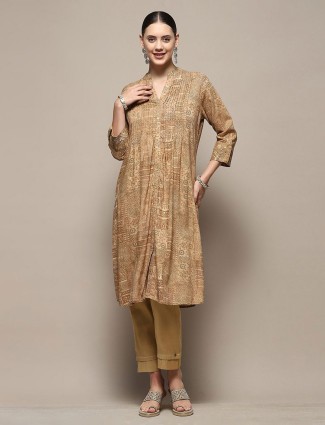 BIBA khaki cotton printed kurti