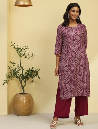 BIBA printed purple cotton kurti