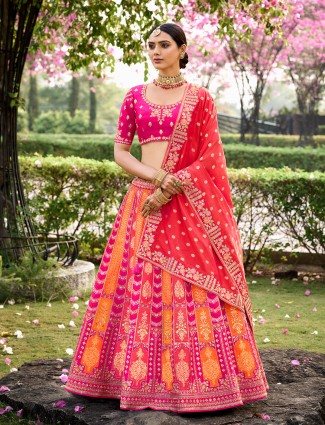 Amazing magenta unstitched lehenga choli