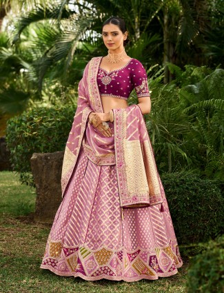 Amazing purple georgette lehenga choli for wedding