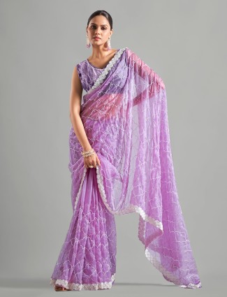 Newest purple tissue silk saree