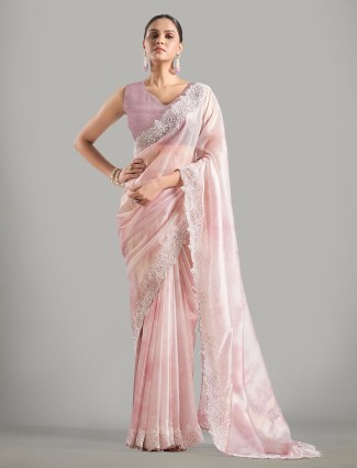 Trendy light purple tissue silk saree