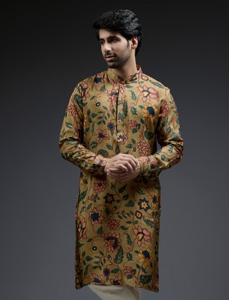 Lilac purle silk kurta suit