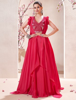 Attractive bright pink lehenga choli