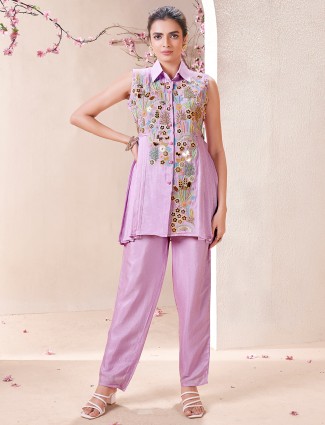 Newest light purple laycra salwar suit