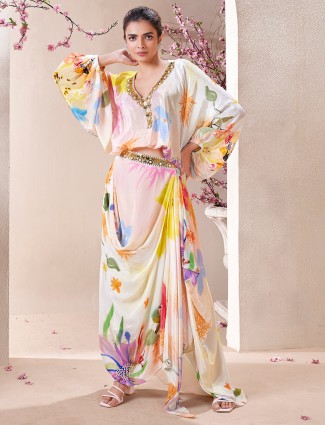 Latest multi color satin party style indowestern
