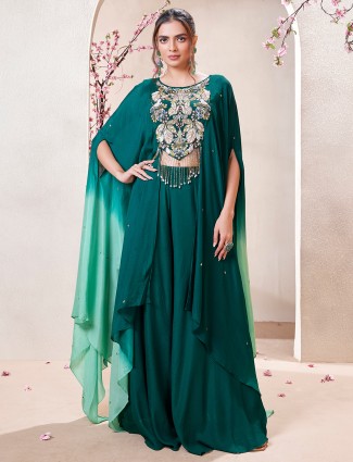 Stunning bottle green palazzo suit