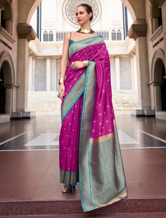 Pretty purple silk saree
