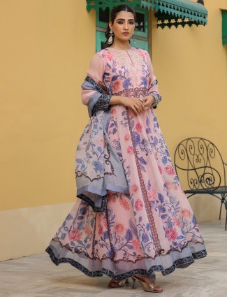 Light pink floor length salwar dress
