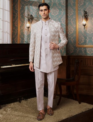 Reception style grey terry rayon rIndowestern