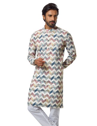 Graceful cotton multi color printed kurta