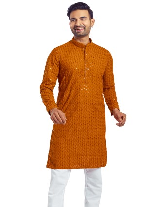 Elegant georgette orange kurta