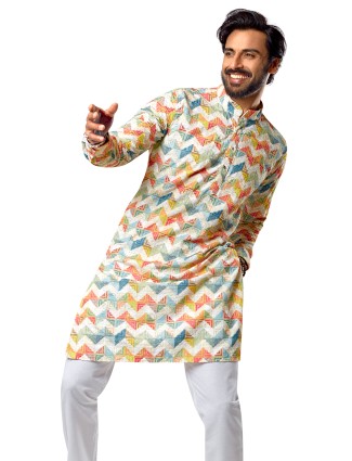 Smashing cotton multi color printed kurta