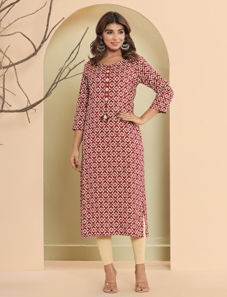 Newest maroon cotton kurti