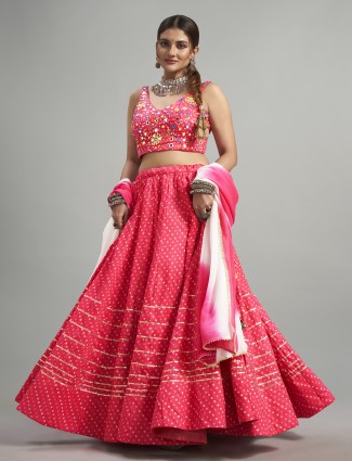 Beautiful pink cotton silk chaniya choli