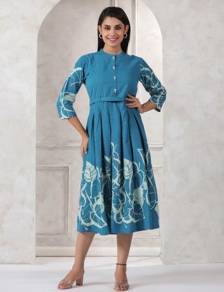 Stunning blue printed kurti