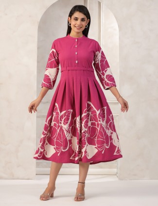 Beautiful magenta printed kurti