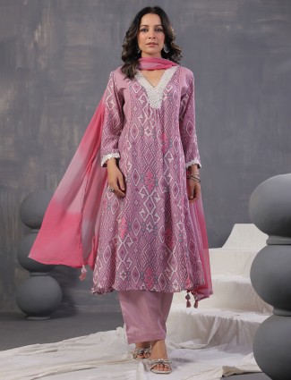 Gorgeous purple cotton kurti set