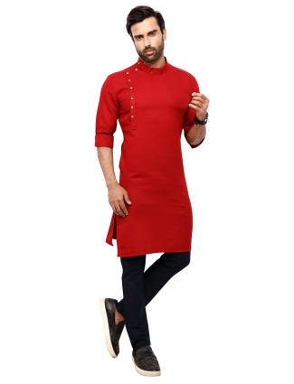 Classic red kurta suit for festival