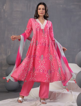 Awesome rani color printed kurti set