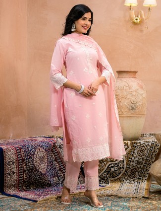 Gorgeous pink cotton kurti set