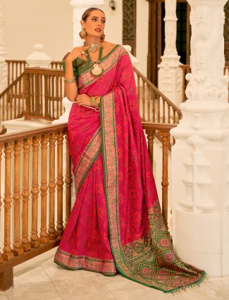 Attractive magenta patola silk saree