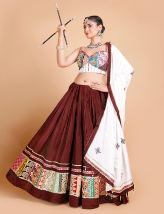 Brown cotton chaniya choli