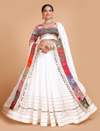 Beautiful white cotton chaniya choli