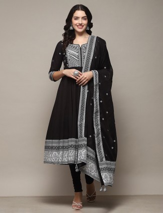 BIBA cotton black anarkali kurti set