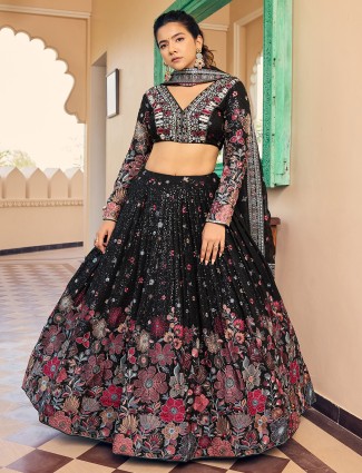 Beautiful black georgette lehenga choli