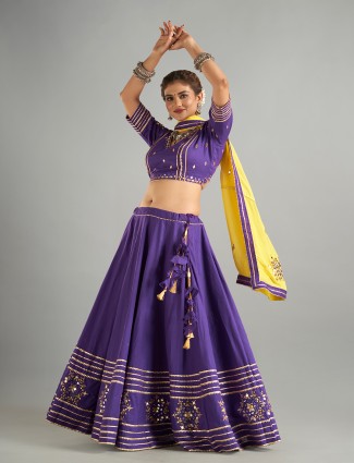 Purple cotton lehenga choli