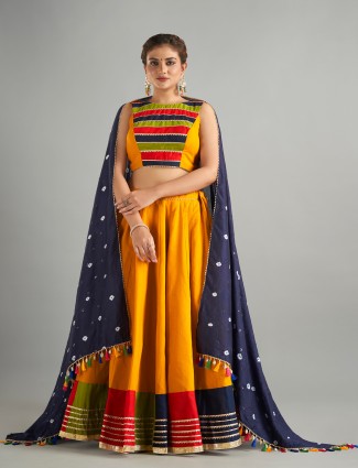 Mustard yellow chaniya choli with dupatta