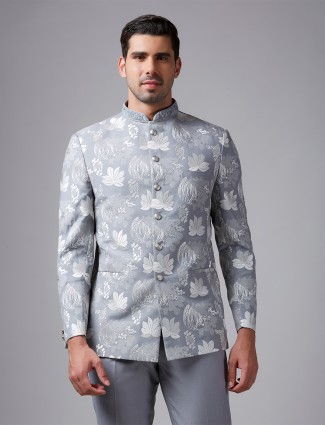 Grey embroidery jodhpuri suit