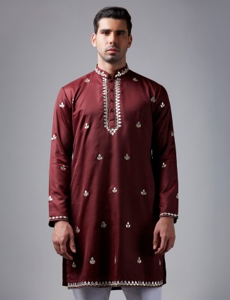 Newest maroon silk kurta suit for festive
