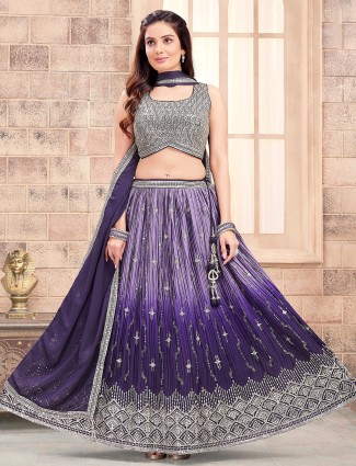 Latest purple shaded georgette lehenga choli