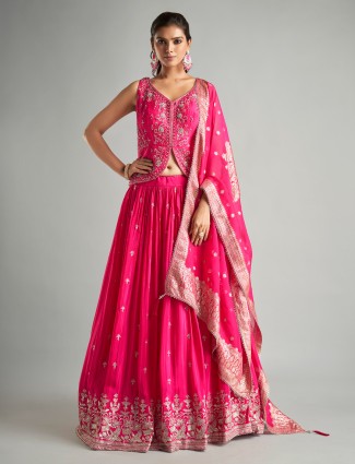 Fabulous magenta lehenga choli with dupatta