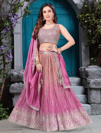 Beautiful pink shaded georgette lehenga choli