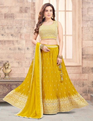 Elegant yellow lehenga choli with dupatta