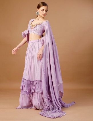 Lavender chiffon lehenga choli